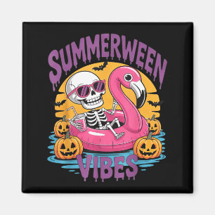 Summerween Sfeer Skelet Flamingo Griezelen Hallowe Magneet