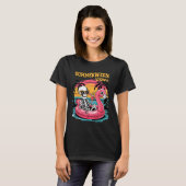 Summerween Sfeer Skelet Flamingo Griezelen Hallowe T-shirt (Voorkant volledig)