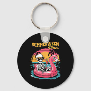 Summerween Sfeer Skelet Flamingo Griezelfeest Sleutelhanger