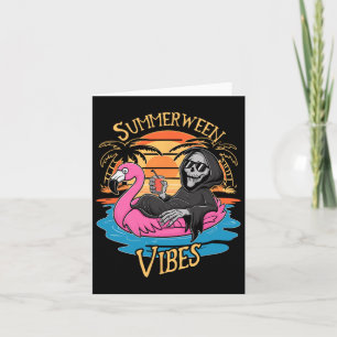 Summerween Sfeer Skelet Flamingo Griezelige Hallow Kaart