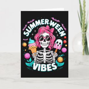 Summerween Sfeer Skelet Griezelige Vakantie Hallow Kaart