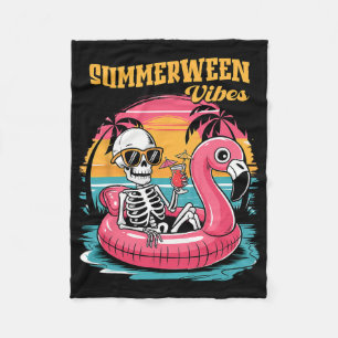 Summerween Sfeer Skelet Zomer Vakantie Grappige Ha Fleece Deken