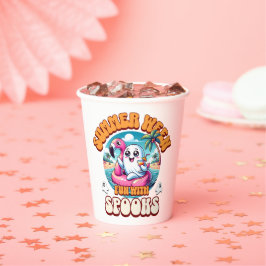 Summerween Sfeer Spookachtig Cute Geest Flamingo F Papieren Bekers