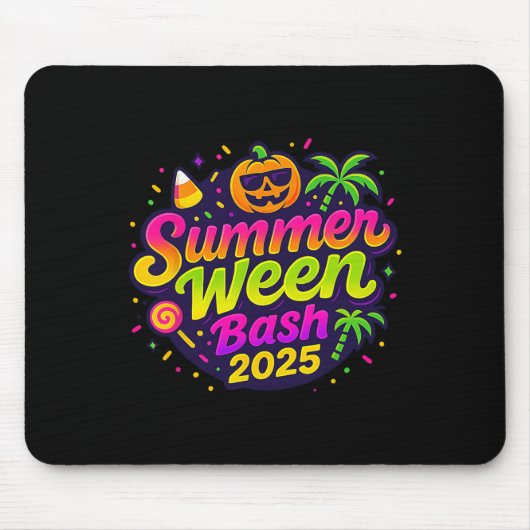 Summerween SH 2025 Skeleton Beach Party Halloween Muismat (Voorkant)