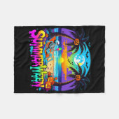 Summerween Skelet Spookstrand Grappig Griezelig Ha Fleece Deken (Voorkant (Horizontaal))