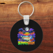 Summerween Skelet Spookstrand Grappig Griezelig Ha Sleutelhanger (Voorkant)
