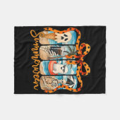 Summerween Skelet Spookstrandfeest Halloween Vi Fleece Deken (Voorkant (Horizontaal))