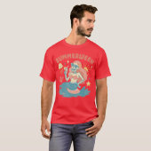 Summerween Skelet Zeemeermin Strand Flamingo Hallo T-shirt (Voorkant volledig)