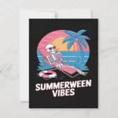 Summerween Skelet Zomer Vakantie Strand Grappig Kaart (Achterkant)