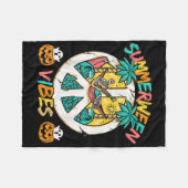 Summerween Skeleton Chill Out op het strand met Su Fleece Deken (Voorkant (Horizontaal))