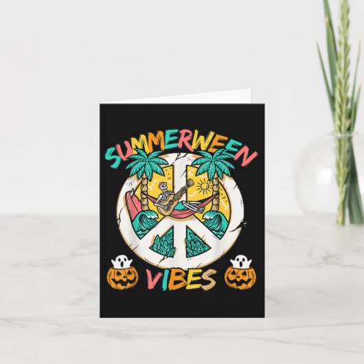 Summerween Skeleton Chill Out op het strand met Su Kaart (Voorkant)