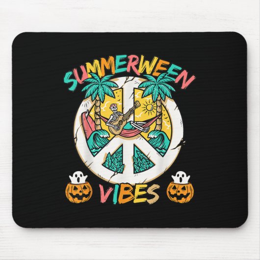 Summerween Skeleton Chill Out op het strand met Su Muismat (Voorkant)