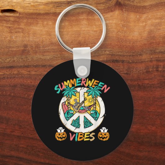 Summerween Skeleton Chill Out op het strand met Su Sleutelhanger (Voorkant)