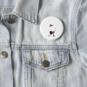 Summerween Skeleton Flamingo Halloween Summer Girl Ronde Button 5,7 Cm (In situ)