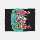 Summerween Skeleton Flamingo Wachten op Hall Fleece Deken (Voorkant (Horizontaal))