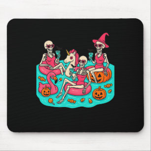Summerween Skeleton Flamingo Wachten op Hall Muismat