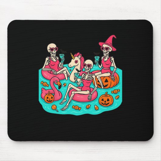 Summerween Skeleton Flamingo Wachten op Hall Muismat (Voorkant)