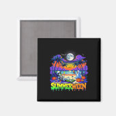 Summerween Skeleton Ghost Beach Funny Spooky Hallo Magneet (Voorkant / Achterkant)