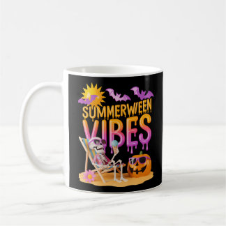 Summerween Skeleton Halloween Vibes Funny Koffiemok