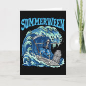 Summerween Skeleton Surf Grim Reaper Beach Spooky Kaart (Voorkant)