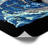Summerween Skeleton Surf Grim Reaper Beach Spooky Poster (Hoek)