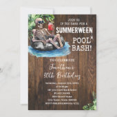 Summerween Skeleton Tropical Halloween Birthday Kaart (Voorkant)