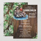 Summerween Skeleton Tropical Halloween Birthday Kaart (Voorkant / Achterkant)