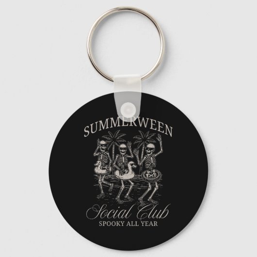 Summerween Sociale Club Skelet Dansen Zomer Hal Sleutelhanger (Voorkant)