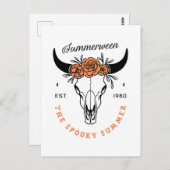 Summerween spooky summer halloween party skull briefkaart (Voorkant / Achterkant)