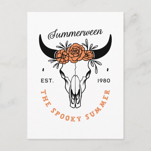 Summerween spooky summer halloween party skull briefkaart (Voorkant)