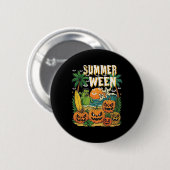Summerween Strand Pompoenen Geesten Surfen Hallowe Ronde Button 5,7 Cm (Voorkant /achterkant)