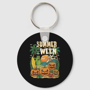 Summerween Strand Pompoenen Geesten Surfen Hallowe Sleutelhanger