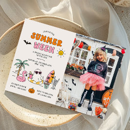 Summerween Summer Pool Halloween Feest Foto Kaart