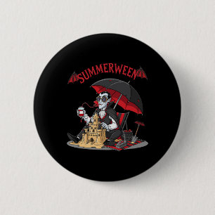 Summerween Vampier Strand Dracula Zandkasteel Goti Ronde Button 5,7 Cm
