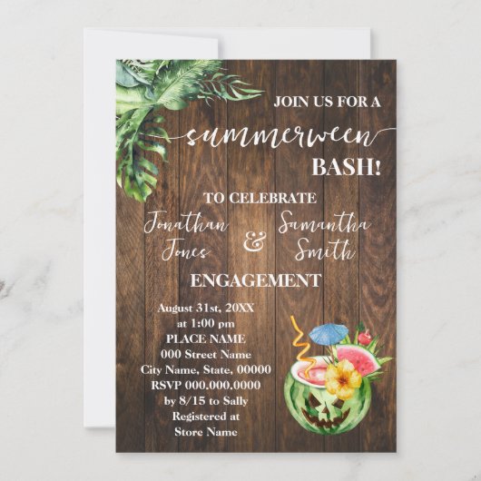 Summerween Verloving bruiloft feest Kaart (Voorkant)