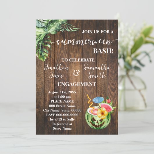 Summerween Verloving bruiloft feest Kaart (Staand voorkant)