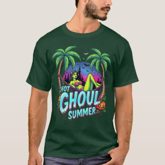Summerween Vibes Funny HOT GHOUL SUMMER Skeleton I T-shirt