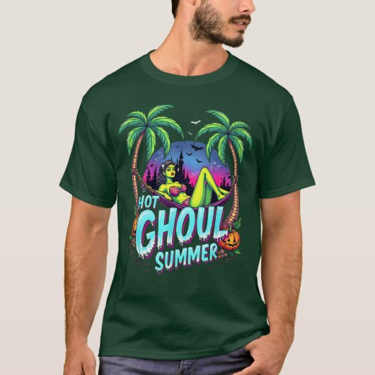 Summerween Vibes Funny HOT GHOUL SUMMER Skeleton I T-shirt (Voorkant)