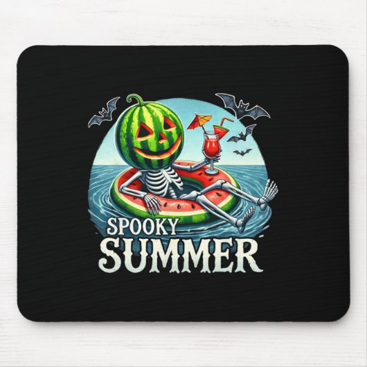 Summerween Vibes Funny Skeleton Halloween Beach Va Muismat (Voorkant)