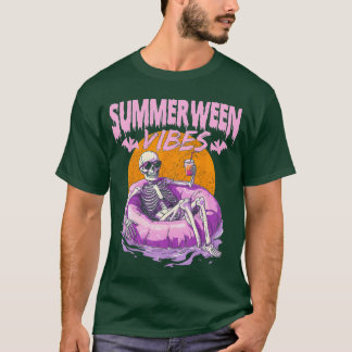 Summerween Vibes Funny Summer Halloween Skeleton o T-shirt