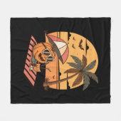 Summerween Vibes – Pumpkin op vakantie Fleece Deken (Voorkant (Horizontaal))