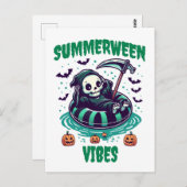 Summerween Vibes – Reaper Relaxed Briefkaart (Voorkant / Achterkant)