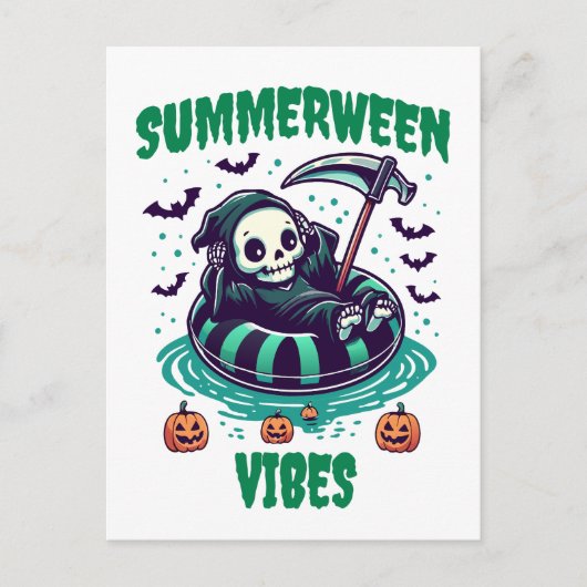 Summerween Vibes – Reaper Relaxed Briefkaart (Voorkant)