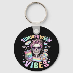 Summerween Vibes Schattig Skelet Meisje Zomer Hall Sleutelhanger