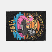 Summerween Vibes Skeleton Flamingo Spooky Hallowee Fleece Deken (Voorkant (Horizontaal))