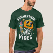 Summerween Vibes Skeleton Ice Cream Summer Vacatio T-shirt (Voorkant)