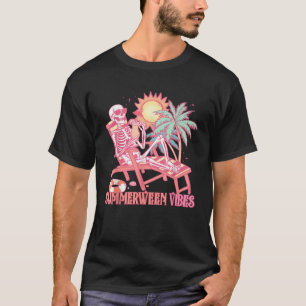 Summerween Vibes Skeleton Zomer Vakantie Strand Fu T-shirt