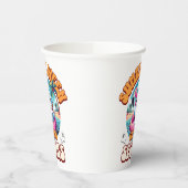 Summerween Vibes Spooky Cute Ghost Flamingo Float Papieren Bekers (Links)