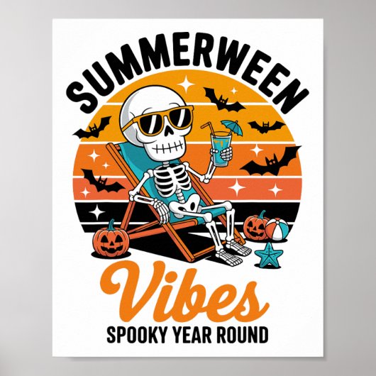 Summerween Vibes Spooky het hele jaar door Hallowe Poster (Voorkant)