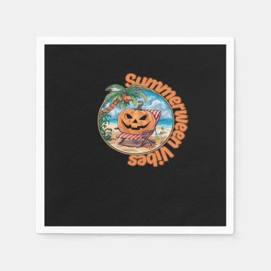 Summerween Vibes Spooky Summer Pumpkin Classic Vir Servet (Voorkant)